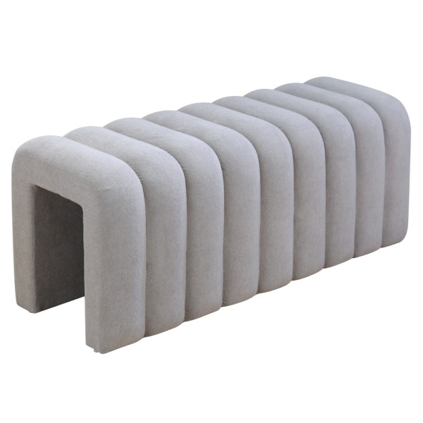 Bancă de design, ţesătură gri, SUNDO