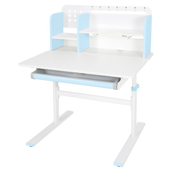 Birou crescător, albastru/alb, ADAN