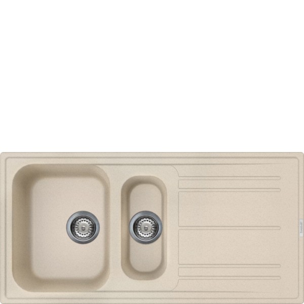 Chiuveta dubla, crem, SMEG - LZ102AV2