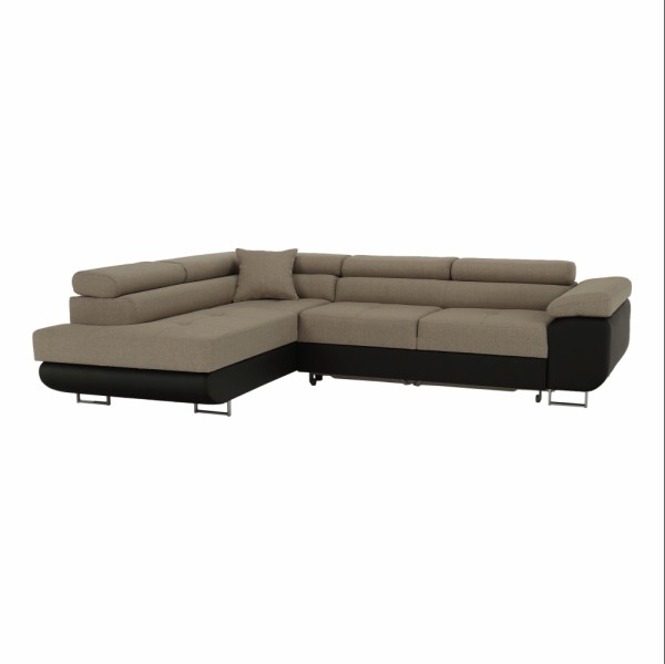 Colţar, maro/ bej, model stânga, AMARETO NEW