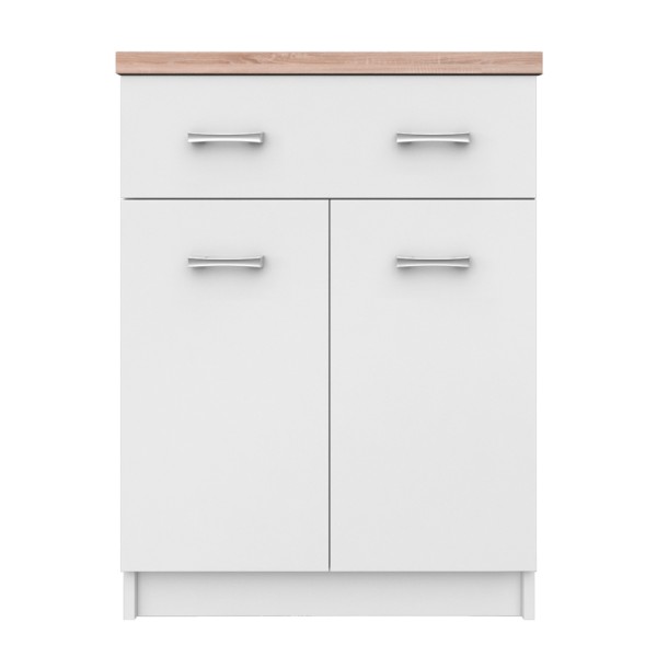 Comodă 2D1S/60, albă / stejar Sonoma, TOPTY TIP 41