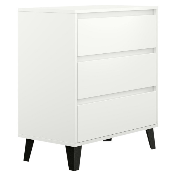 Comodă, albă, BOGAN NEW 3S70