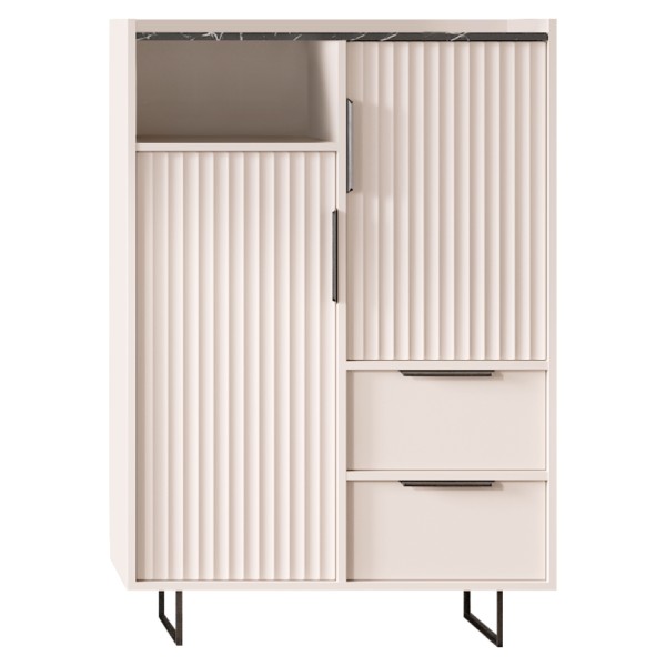 Comodă, caşmir/marmură închisă, FRESIO KOM2D2S