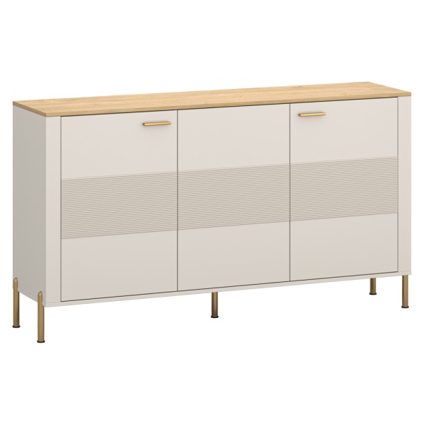 Comodă, caşmir/stejar de piatră, RUNOL 3D