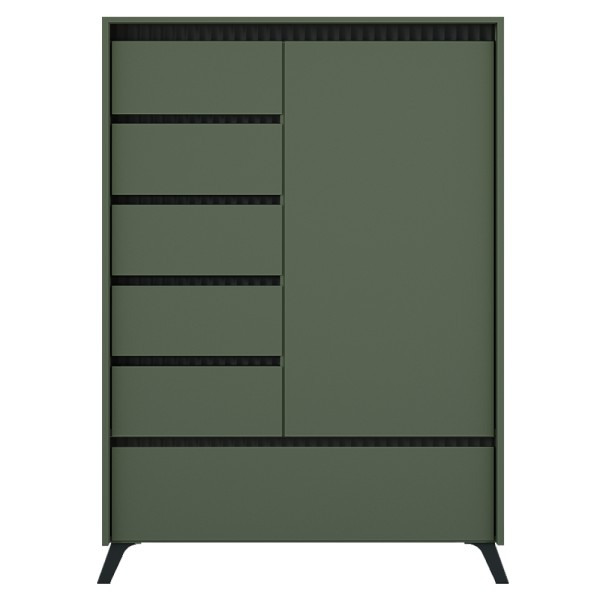 Comodă, verde smoke/negru, LONGY REG1D5S1K