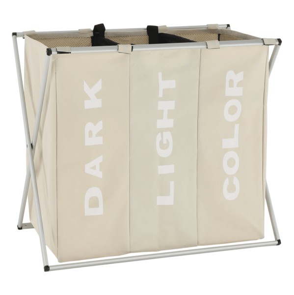 Coş de rufe din pânză, gri-bej, LAUNDRY 3