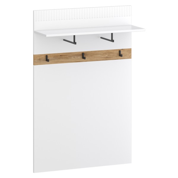 Cuier de perete 80, alb/stejar evoke, VELIS