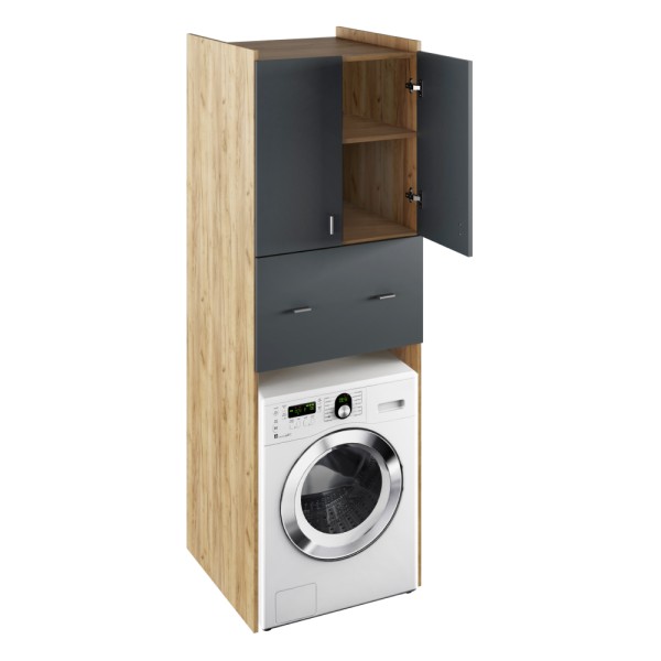 Dulap adânc deasupra maşinii de spălat, stejar artisan/grafit, NATALI TYP 9