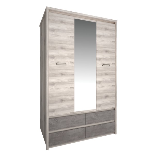 Dulap cu oglindă 3D4S, castan Nairobi / onix, JESI NEW