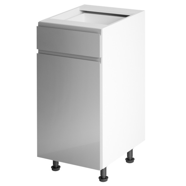 Dulap inferior, alb/ gri extra lucios, bucătăria AURORA