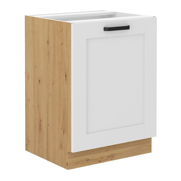 Dulap inferior, alb/stejar artisan, LULA 60 D 1F BB