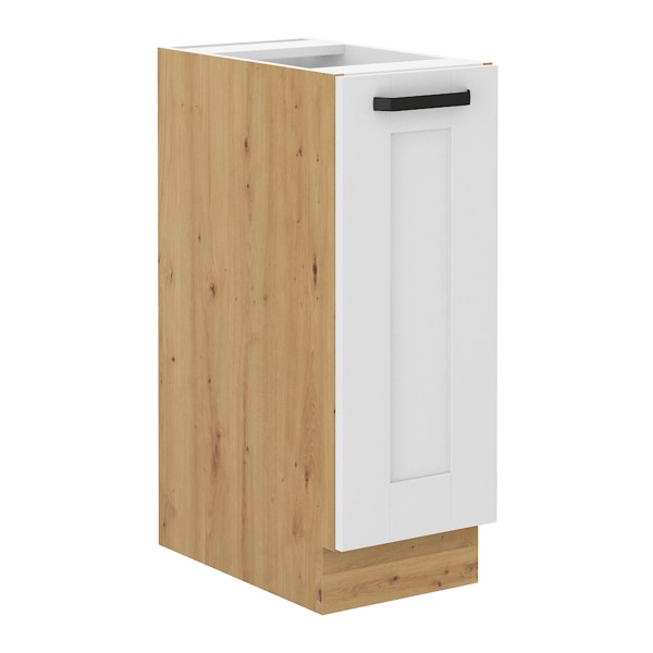 Dulap inferior cu coş glisant, alb/stejar artisan, LULA D30 CARGO