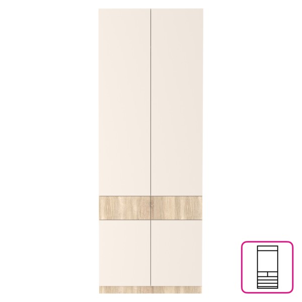 Dulap, stejar sonoma/caşmir, VERTIO SZF4D2S