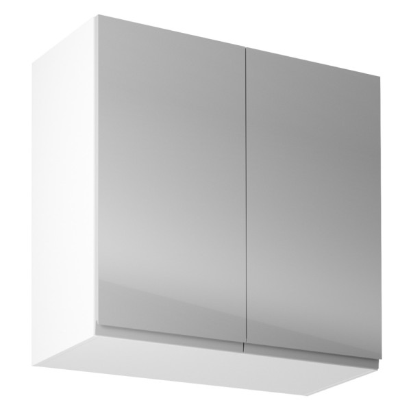 Dulap superior, alb/ gri extra lucios, bucătăria AURORA