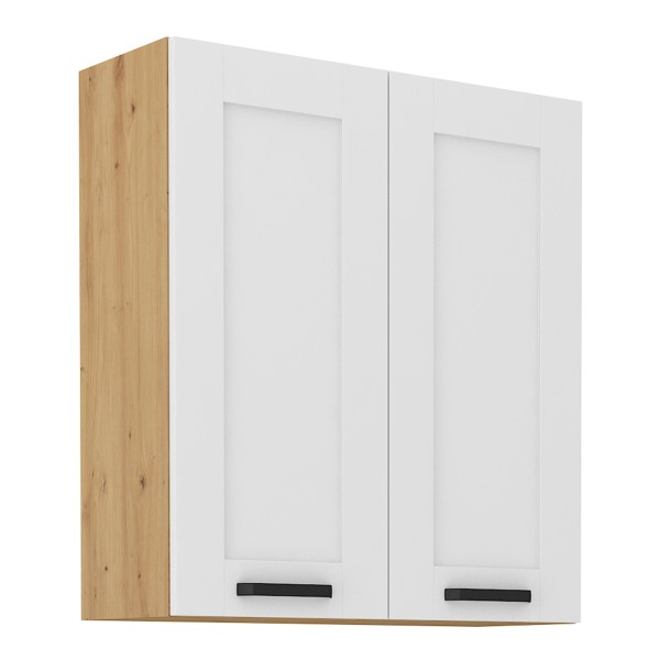 Dulap superior, alb/stejar artisan, LULA 80 G-90 2 F