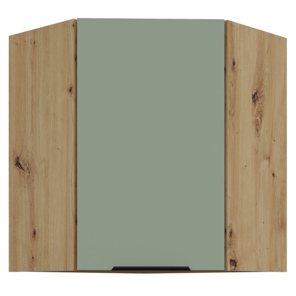 Dulăpior de colţ superior, aquamarine/stejar artisan, ARSANY 60x60 GN-72 1F