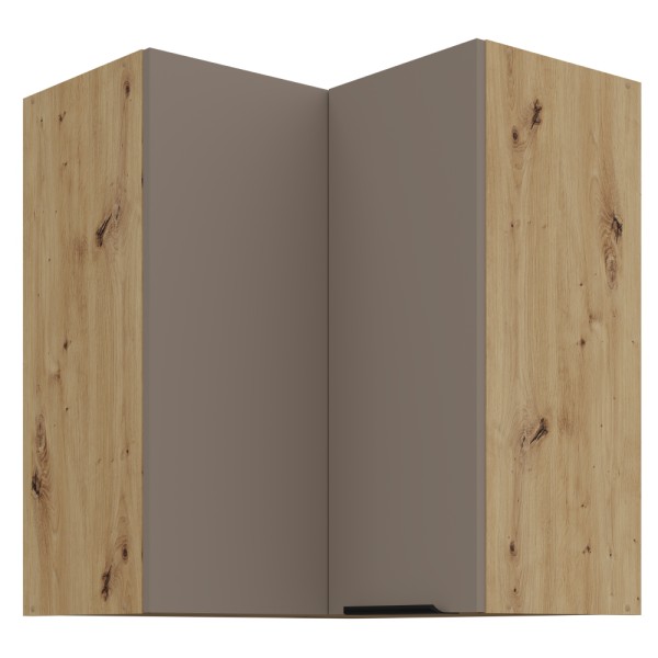 Dulăpior de colţ superior, sandgrau/stejar artisan, FRISBO 60x60 GN-72 2F
