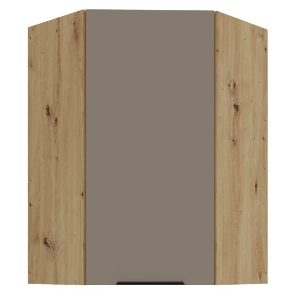 Dulăpior de colţ superior, sandgrau/stejar artisan, FRISBO 60x60 GN-90 1F