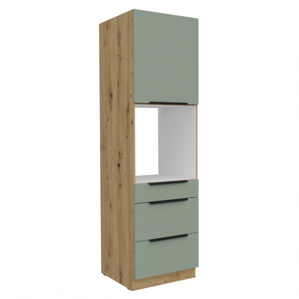Dulăpior înalt pentru cuptor încorporabil, aquamarine/stejar artisan, ARSANY 60 DPS-210 3S1F