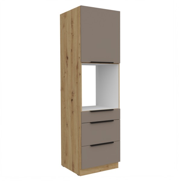 Dulăpior înalt pentru cuptor încorporabil, sandgrau/stejar artisan, FRISBO 60 DPS-210 3S1F