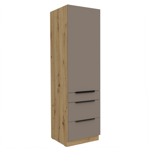 Dulăpior înalt, sandgrau/stejar artisan, FRISBO 60 DKS-210 3S1F