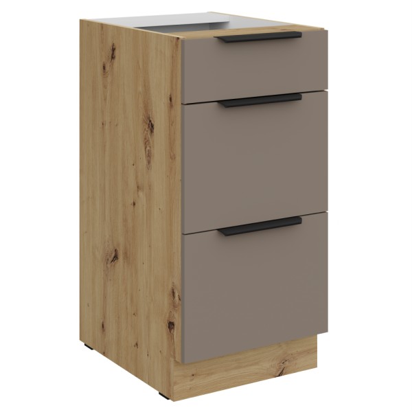 Dulăpior inferior, sandgrau/stejar artisan, FRISBO 40 D 3S BB