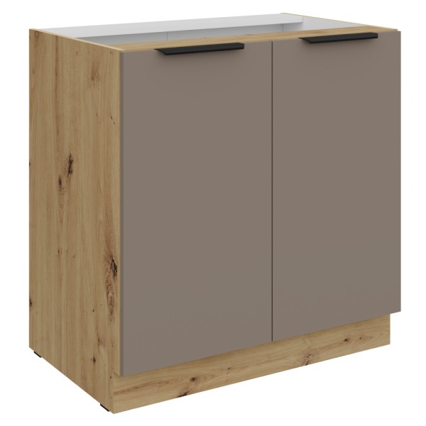 Dulăpior inferior, sandgrau/stejar artisan, FRISBO 80 D 2F BB