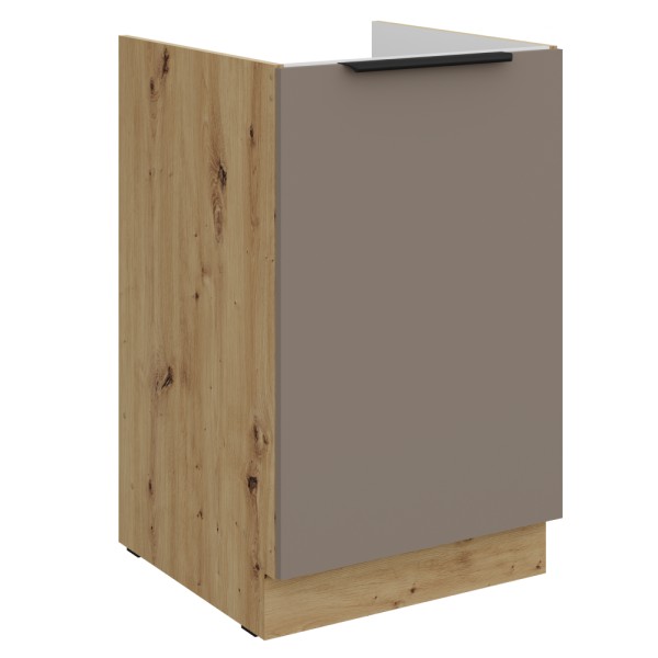 Dulăpior pentru chiuvetă, sandgrau/stejar artisan, FRISBO 50 ZL 1F BB