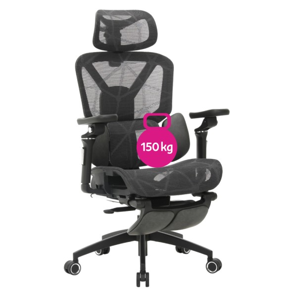 Fotoliu de birou, gri închis/negru, VILMER