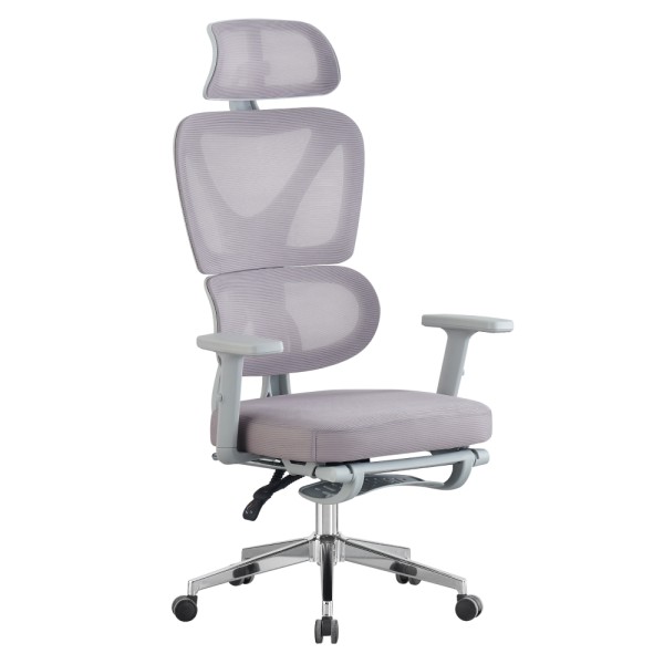 Fotoliu de birou, gri/crom, DEMOS