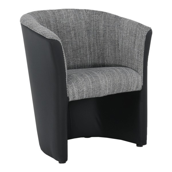 Fotoliu de club, piele eco Damasko negru/material gri, CUBA