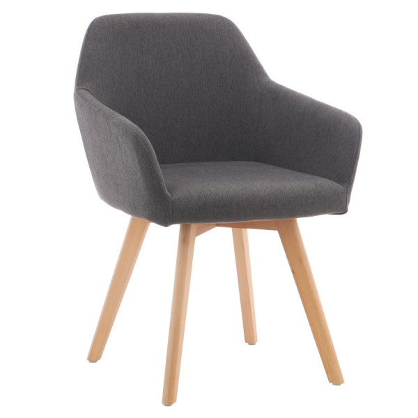 Fotoliu de design, gri închis/fag, CLORIN 2 NEW