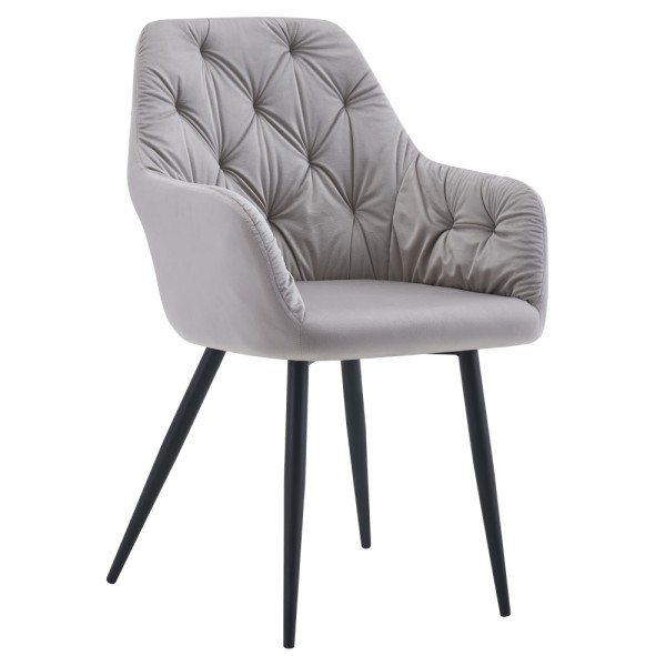 Fotoliu de design, material Velvet gri, VERIO NEW