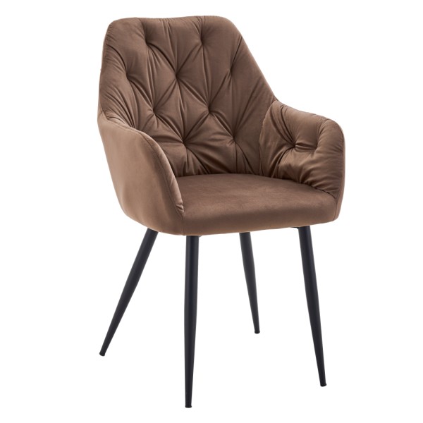 Fotoliu de design, material Velvet maro, VERIO NEW