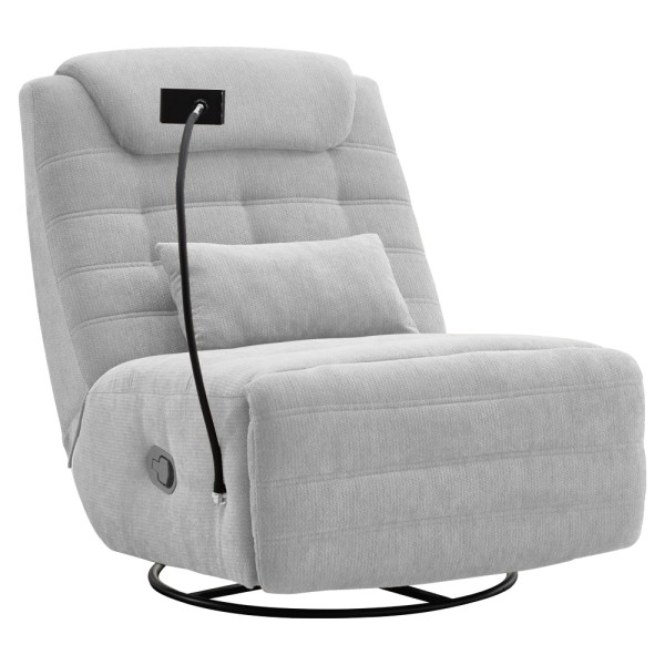 Fotoliu de lux pivotant, cu balansare, gri deschis, UMBRO