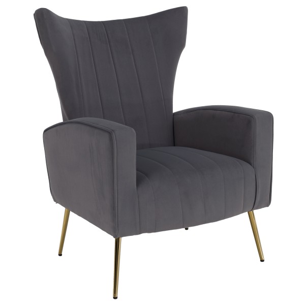 Fotoliu de relaxare, ţesătură Velvet gri, BARET