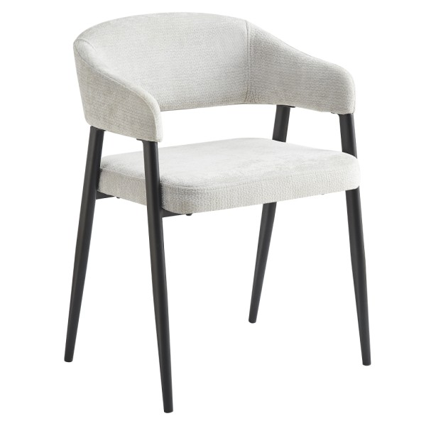 Fotoliu de sufragerie design, gri deschis/negru, NIZAR TYP 2