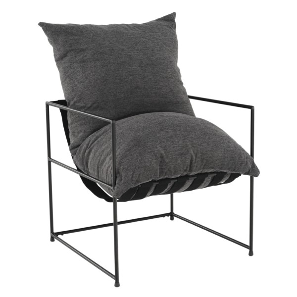 Fotoliu minimalist, gri/ negru, DEKER