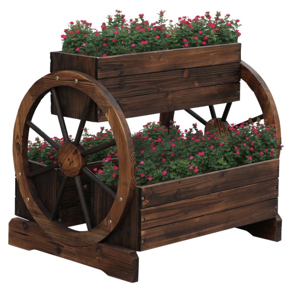 Ghiveci de flori din lemn, maro, SABA