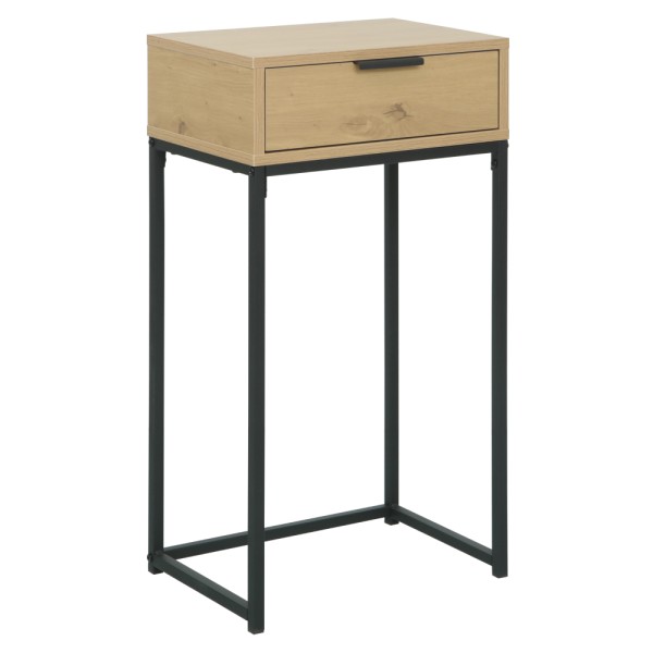 Masă cu consolă cu sertar, stejar/negru, LERTOS