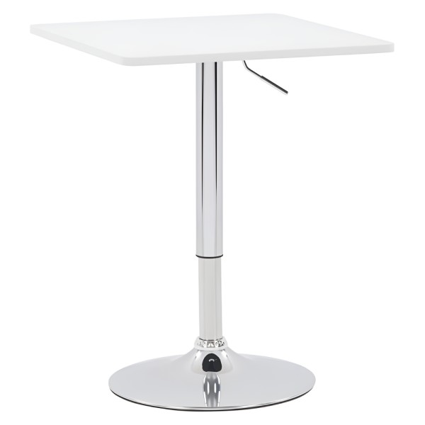 Masă de bar cu înălţime reglabilă, alb, 57x57x84-110 cm, FLORIAN 3 NEW