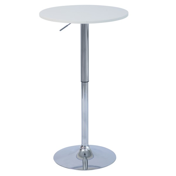 Masă de bar cu înălţime reglabilă, alb, diametru 60 cm, BRANY 3 NEW