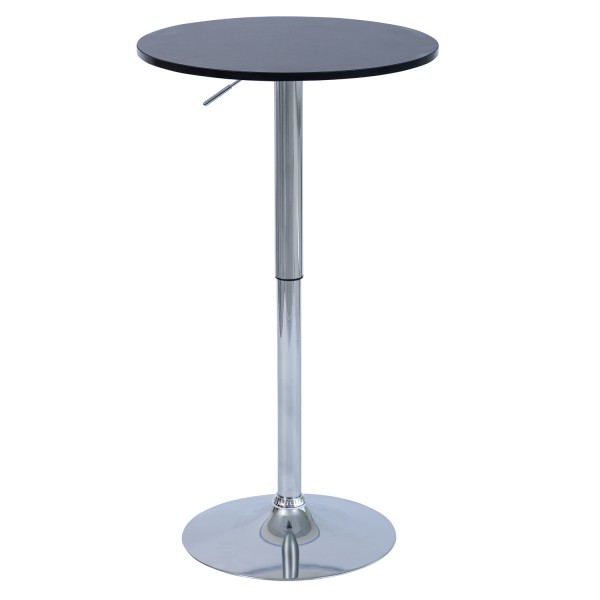 Masă de bar cu înălţime reglabilă, negru, diametru 60 cm, BRANY 3 NEW