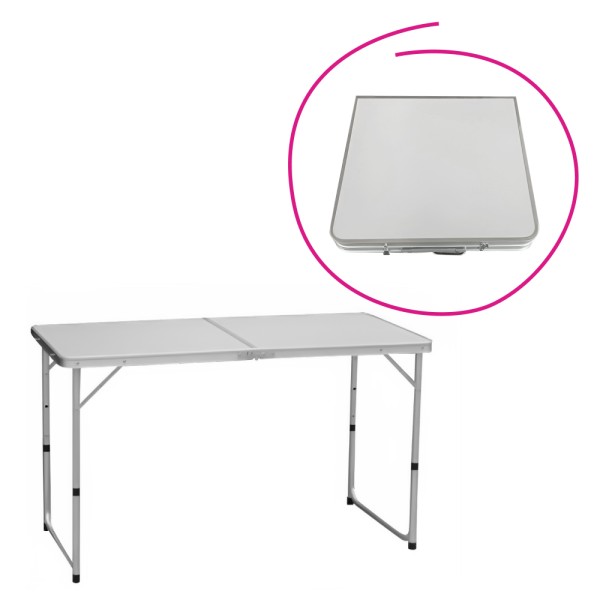 Masă de camping pliabilă, 120 cm, aluminiu/MDF, KEPI TYP 1