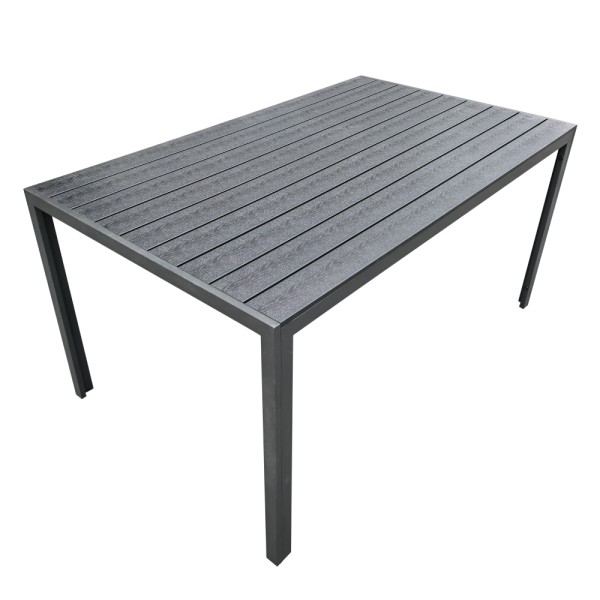 Masă de grădină, aluminiu, neagră, ZINAN