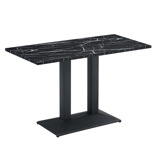 Masă de sufragerie bistro, marmură neagră/negru, 120x60 cm, RINALDO TYP 2