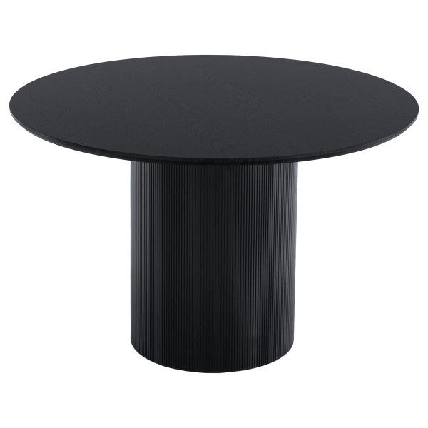Masă de sufragerie, neagră, diametru 120 cm, MAHIR TIP 2
