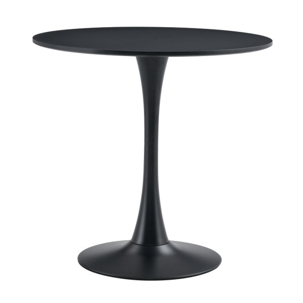 Masă de sufragerie, negru, diametru 80 cm, REVENTON NEW