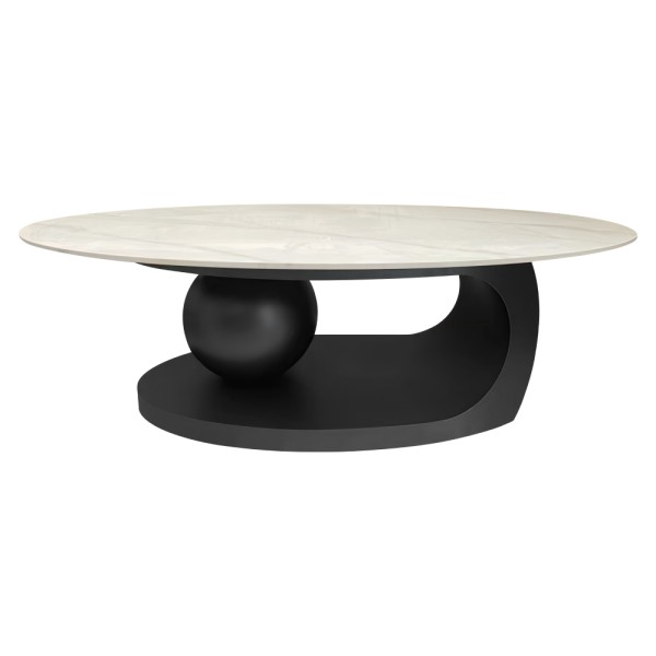 Măsuţă de cafea, imitaţie marmură/negru, AXEN