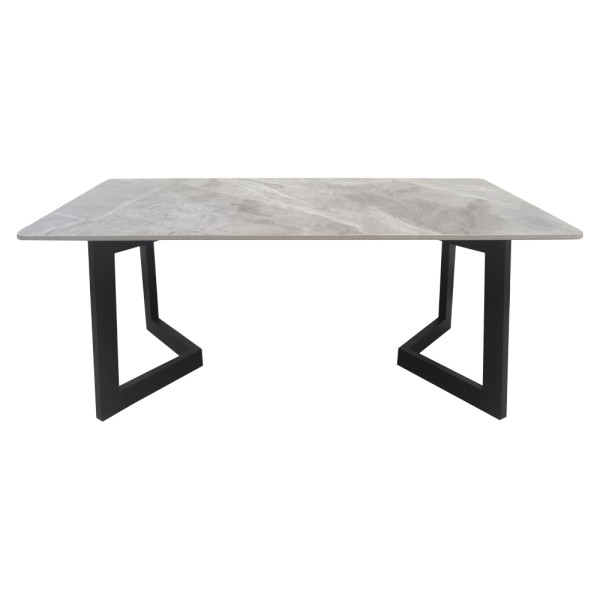 Măsuţă de cafea, marmură gri/negru, SOFIAN